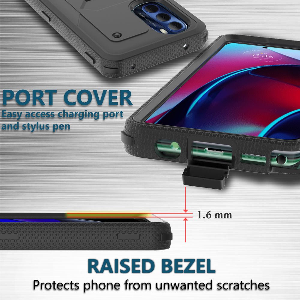 For Motorola Moto G Stylus 2022 4G, Full Body Built-In Screen Protector Case